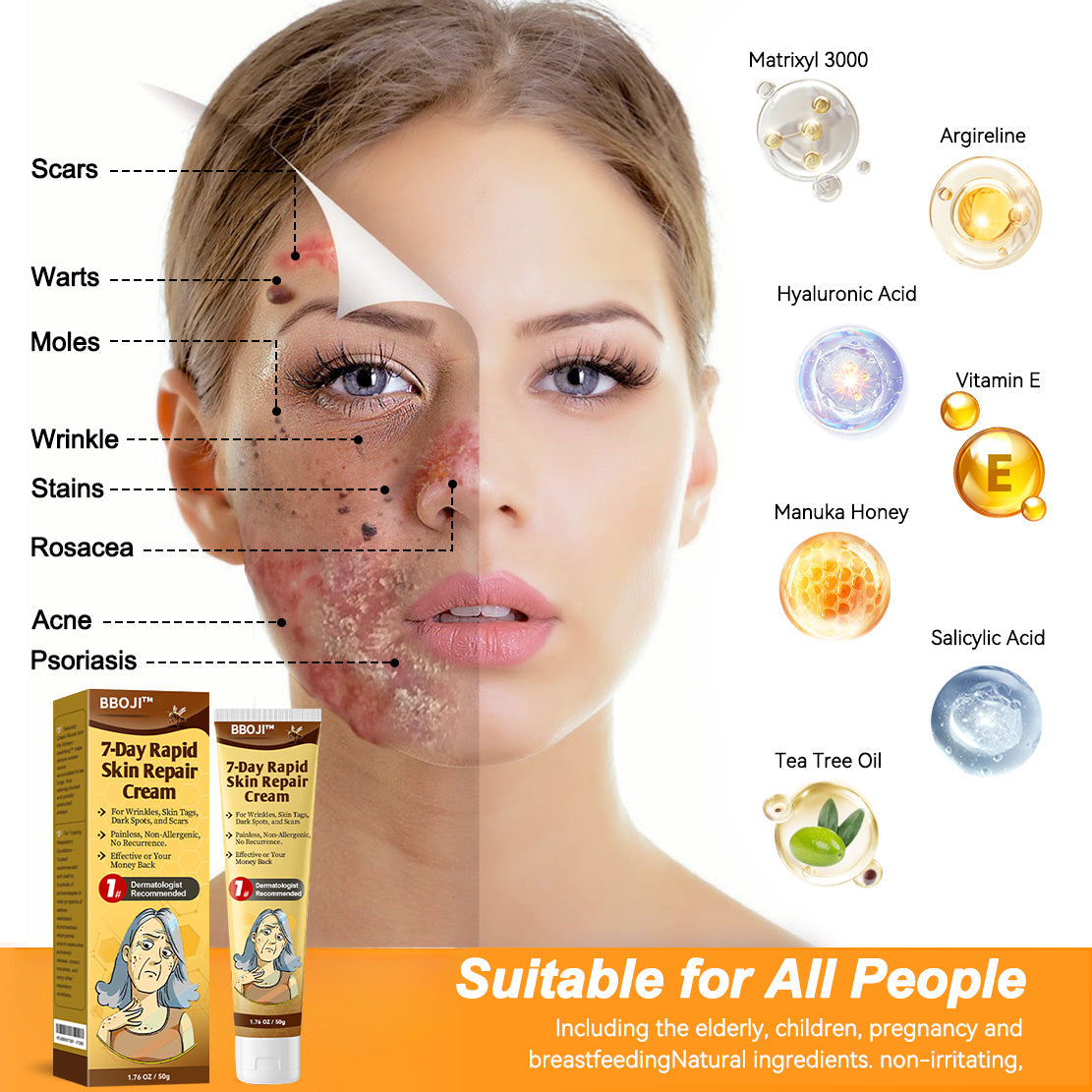 BBOJI™ 𝟕-Tage Schnelle Hautreparaturcreme US-Dermatologen-zugelassen (🏆🔥AAD EMPFIEHLT)