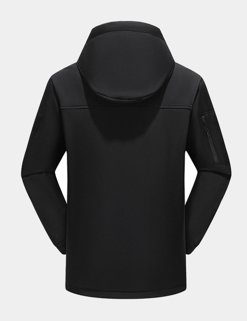 Men's Stylish Hooded Heated Jacket (10-Zone Heating) - Black - veneshwear