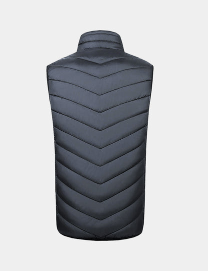 Men's Heated Full-Coverage Vest - Black/Gray/Blue - veneshwear