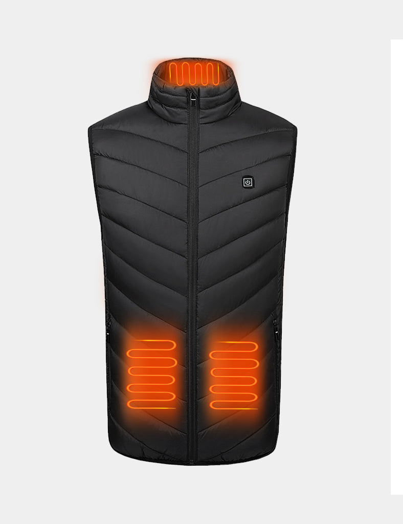 Men's Heated Full-Coverage Vest - Black/Gray/Blue - veneshwear