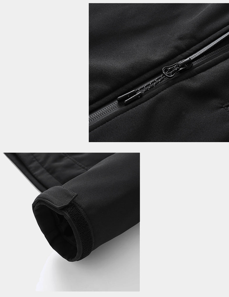 Men's Stylish Hooded Heated Jacket (10-Zone Heating) - Black - veneshwear
