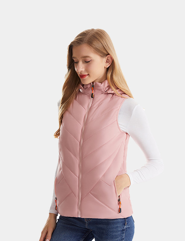 Women's Classic Heated Vest - Black/Pink/White - veneshwear