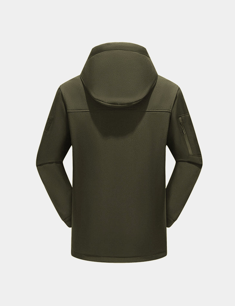 Women's Stylish Hooded Heated Jacket (10-Zone Heating) - Green/Black  -  veneshwear