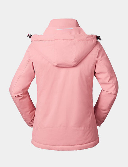 Woman's Heated Cotton Jacket (3 Large Heating Zones) - Pink/Red/Magenta - veneshwear