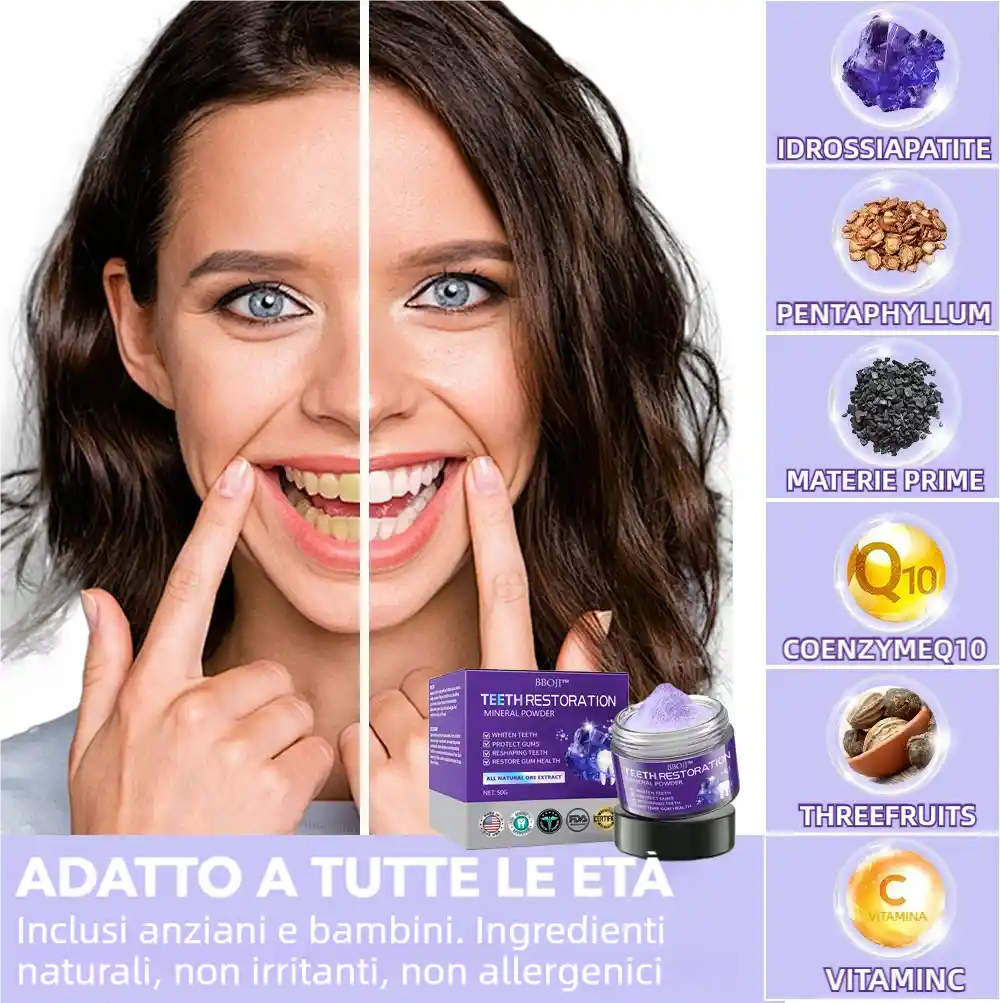 BBOJI™ Polvere Minerale per il Ripristino dei Denti🦷(raccomandata dall'ADA)