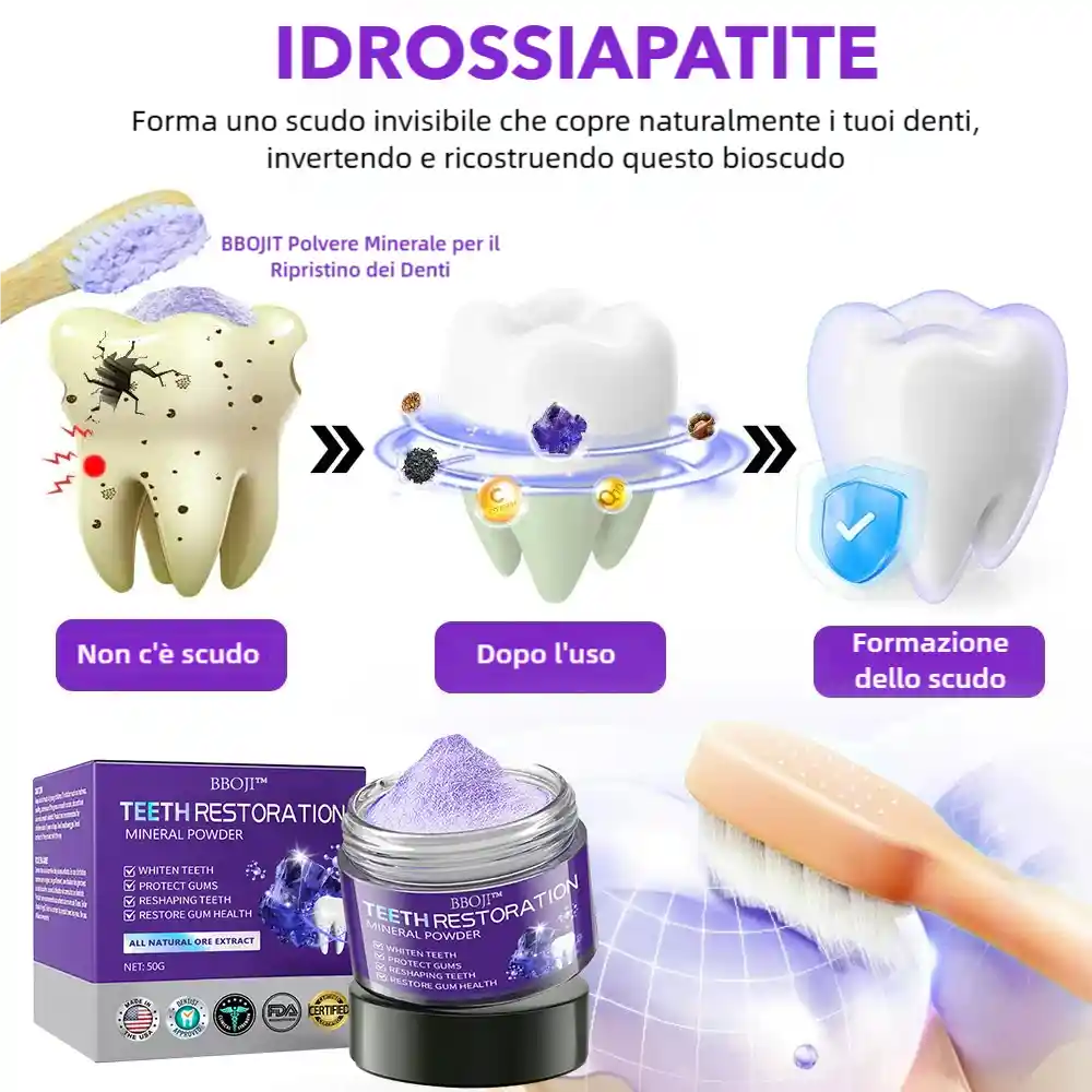 BBOJI™ Polvere Minerale per il Ripristino dei Denti🦷(raccomandata dall'ADA)