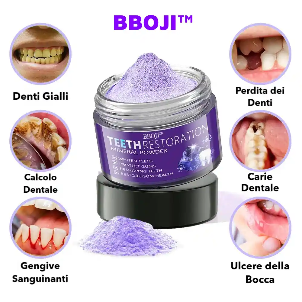 BBOJI™ Polvere Minerale per il Ripristino dei Denti🦷(raccomandata dall'ADA)