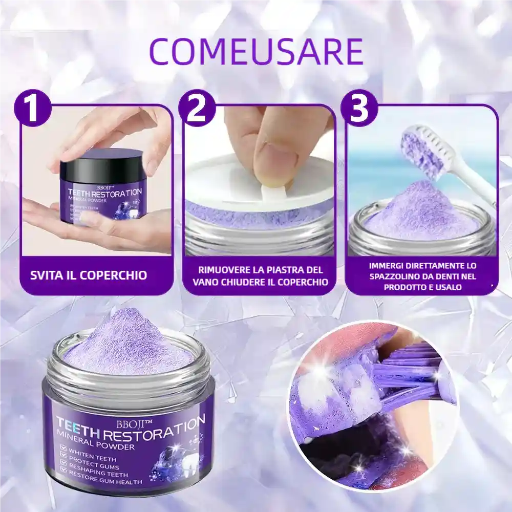 BBOJI™ Polvere Minerale per il Ripristino dei Denti🦷(raccomandata dall'ADA)