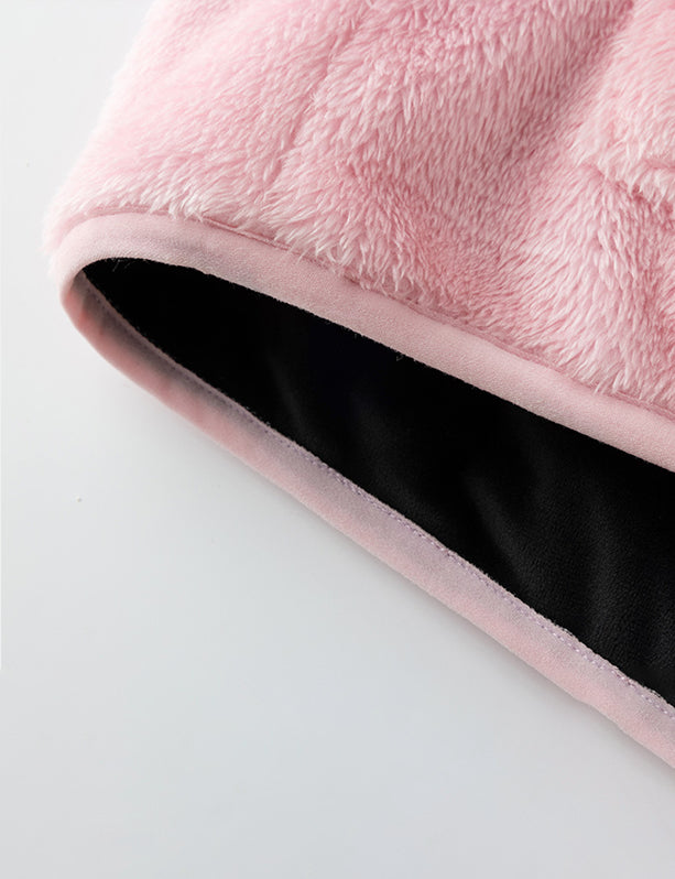 Women's Plush Hooded Heated Sweatshirt - Pink/Green/Black - veneshwear