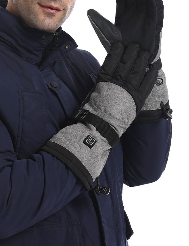 Black and Gray Outdoor Heated Gloves - veneshwear