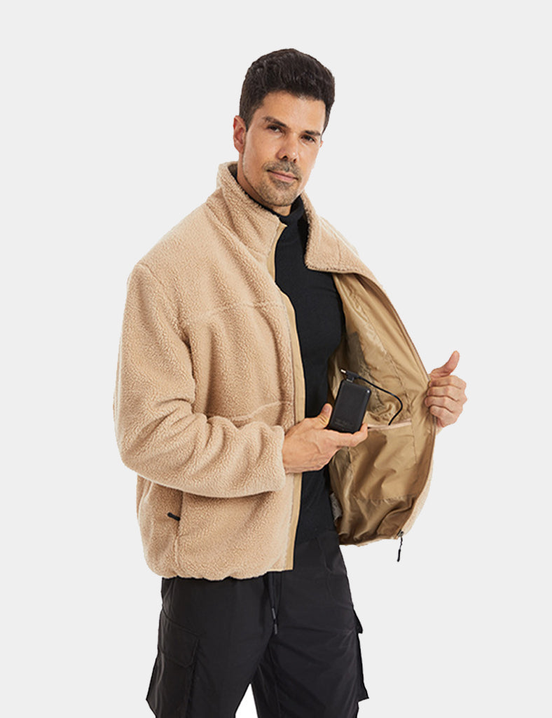Men's Plush Heated Vest - Brown/Black - veneshwear