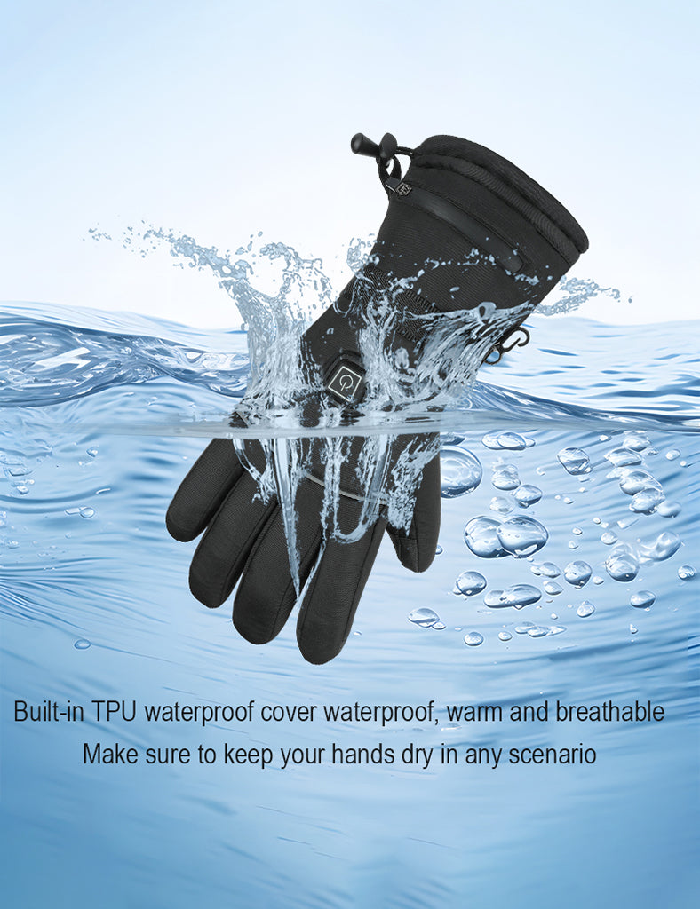 Palm Real Leather Outdoor Heating Gloves