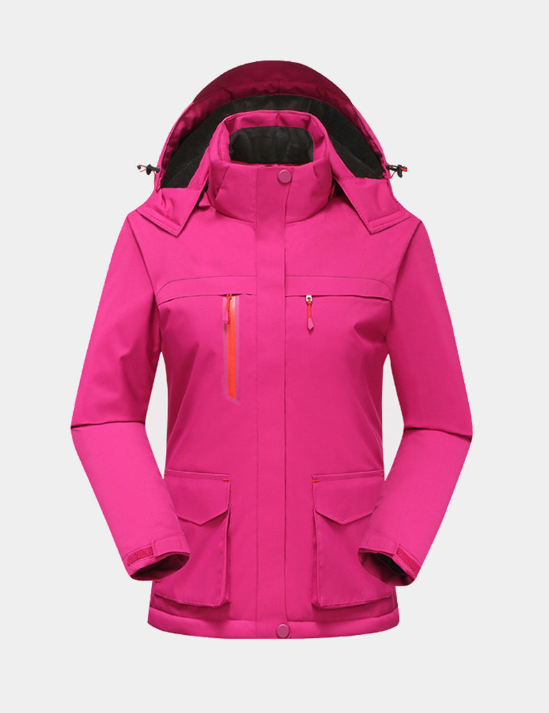 Woman's Heated Cotton Jacket (3 Large Heating Zones) - Pink/Red/Magenta - veneshwear