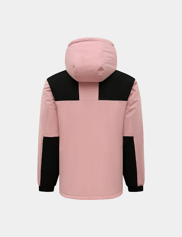 Women's Color Block Heated Jacket - Pink/Silver/Black/Green/Brown - veneshwear