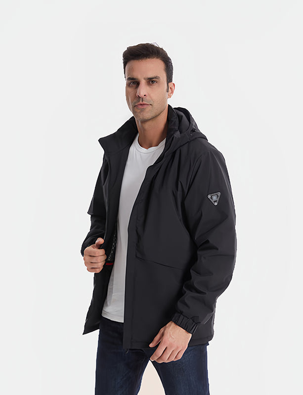 Men's Patchwork Color Heated Jacket - Silver/Brown/Black/Gray/Green