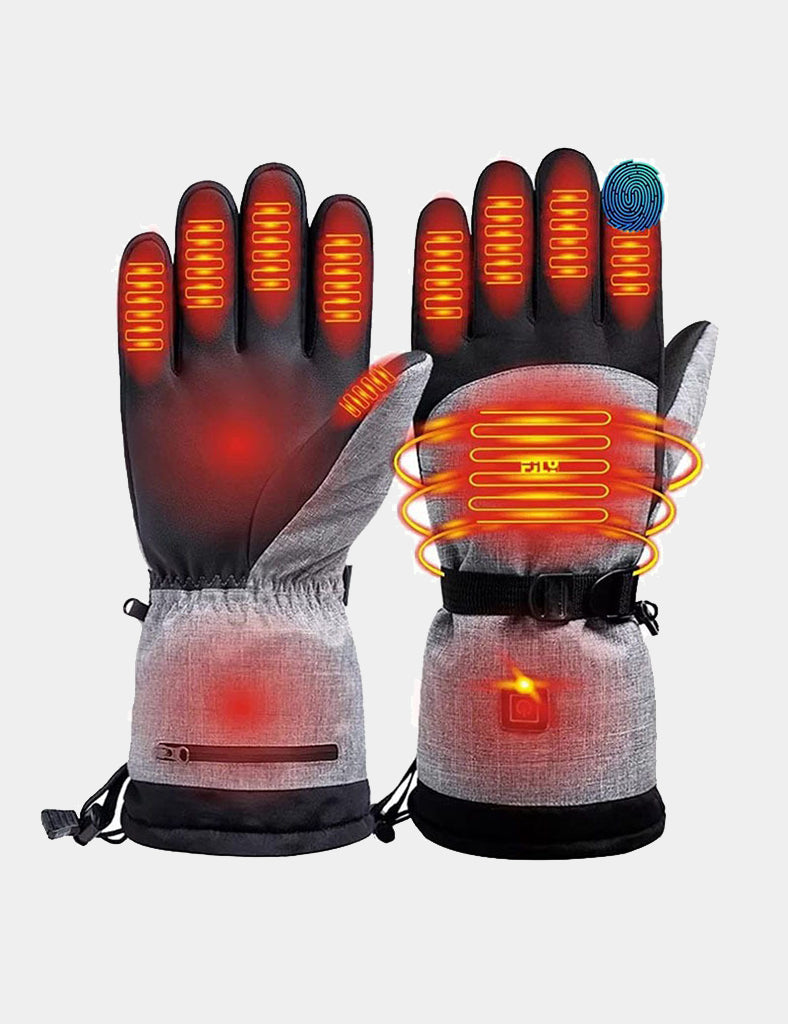 Black and Gray Outdoor Heated Gloves - veneshwear