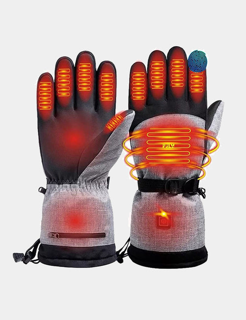Black and Gray Outdoor Heated Gloves - veneshwear