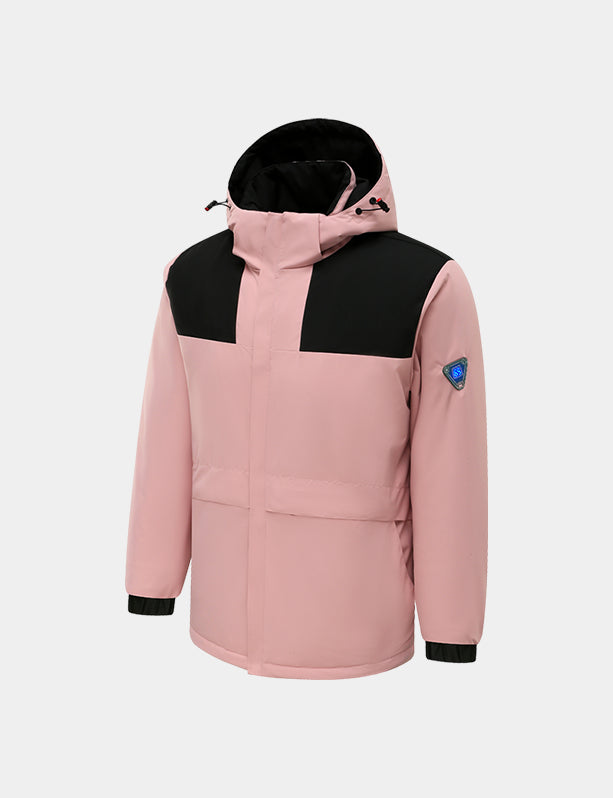 Women's Color Block Heated Jacket - Pink/Silver/Black/Green/Brown - veneshwear