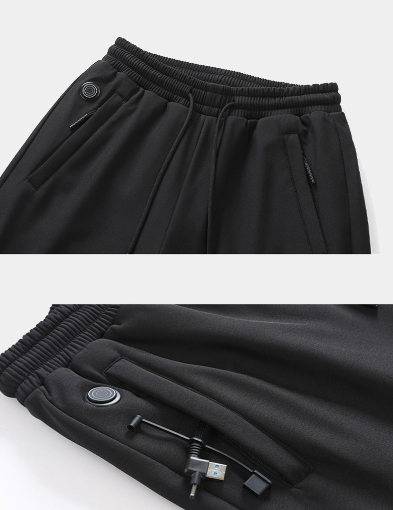 Man's Classic Versatile Heated Pants(12-Zone Heating) - Black - veneshwear