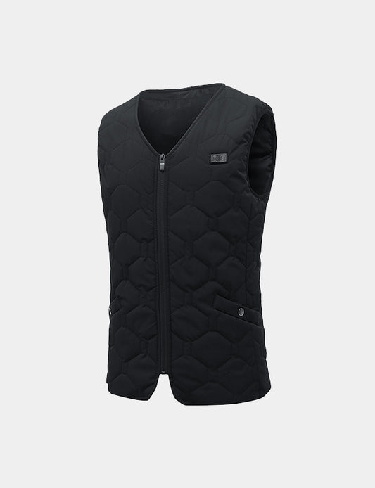 Men's V-Neck 20-Zone Heated Vest - Black - veneshwear