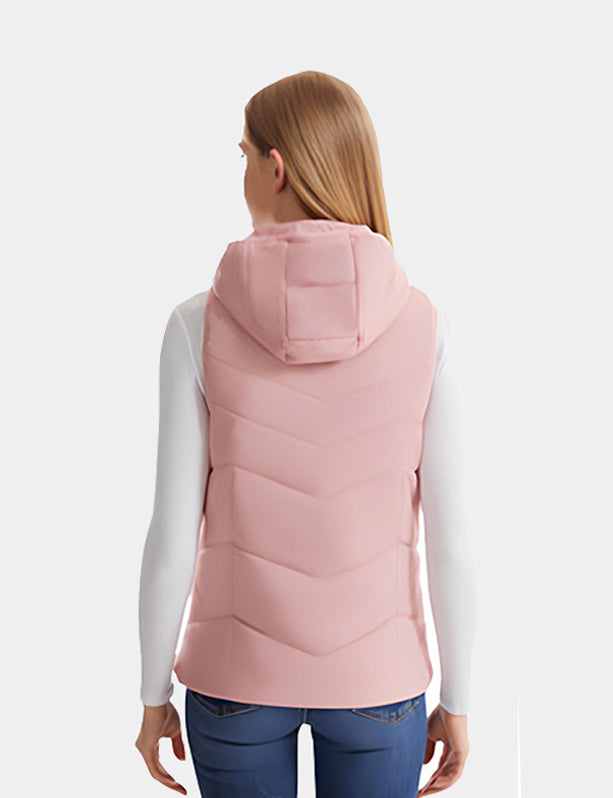 Women's Classic Heated Vest - Black/Pink/White - veneshwear