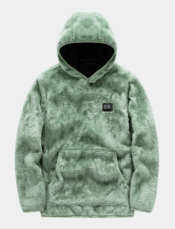Women's Plush Hooded Heated Sweatshirt - Pink/Green/Black - veneshwear