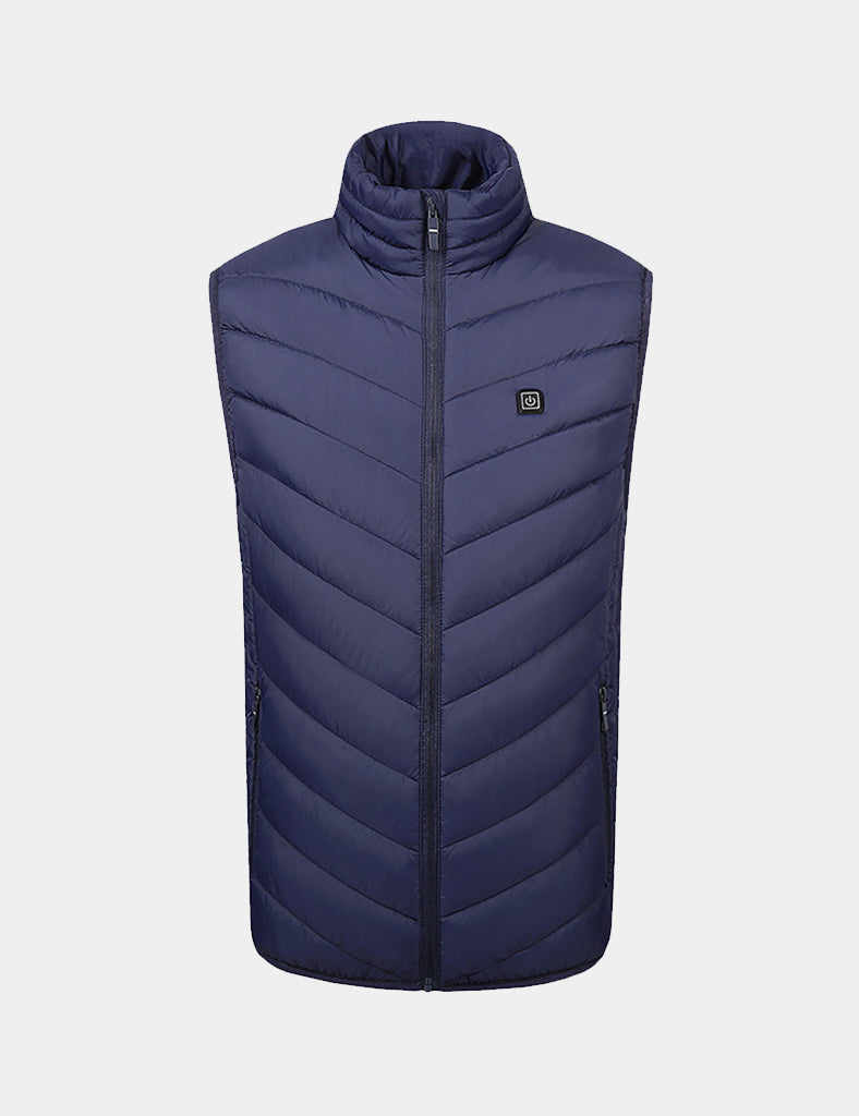 Men's Heated Full-Coverage Vest - Black/Gray/Blue - veneshwear