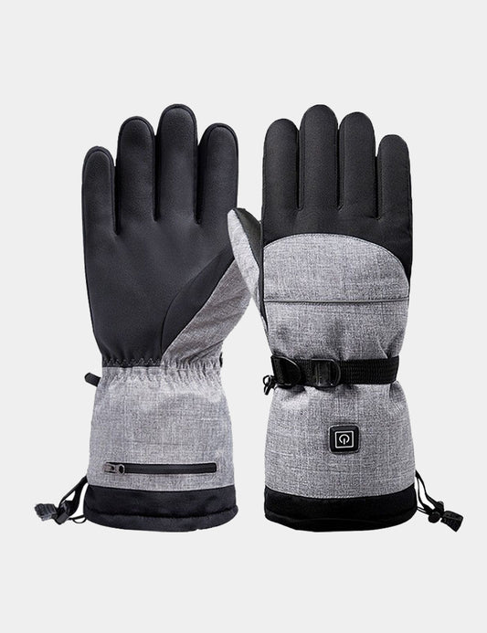 Black and Gray Outdoor Heated Gloves - veneshwear