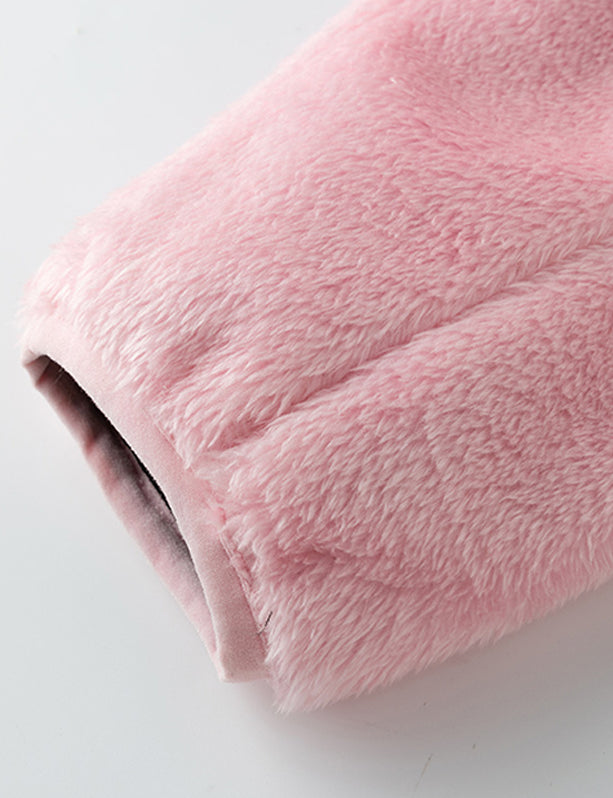 Women's Plush Hooded Heated Sweatshirt - Pink/Green/Black - veneshwear