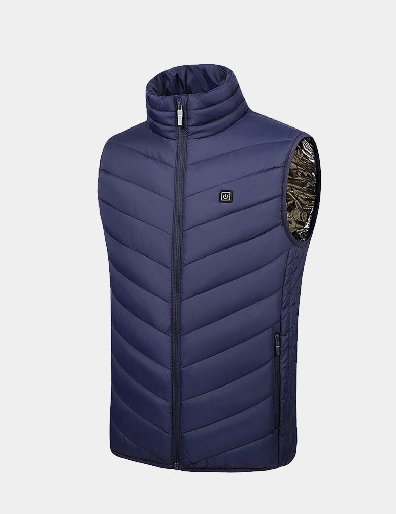 Men's Heated Full-Coverage Vest - Black/Gray/Blue - veneshwear