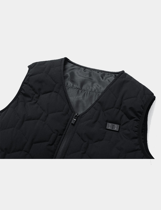 Men's V-Neck 20-Zone Heated Vest - Black - veneshwear