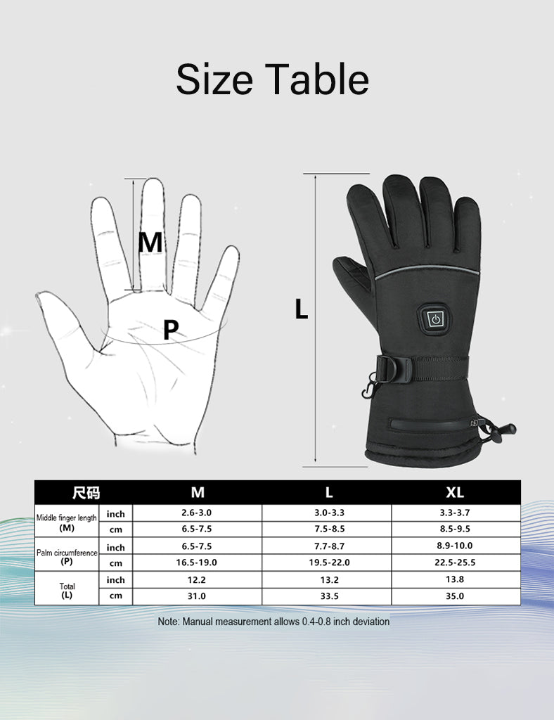 Palm Real Leather Outdoor Heating Gloves