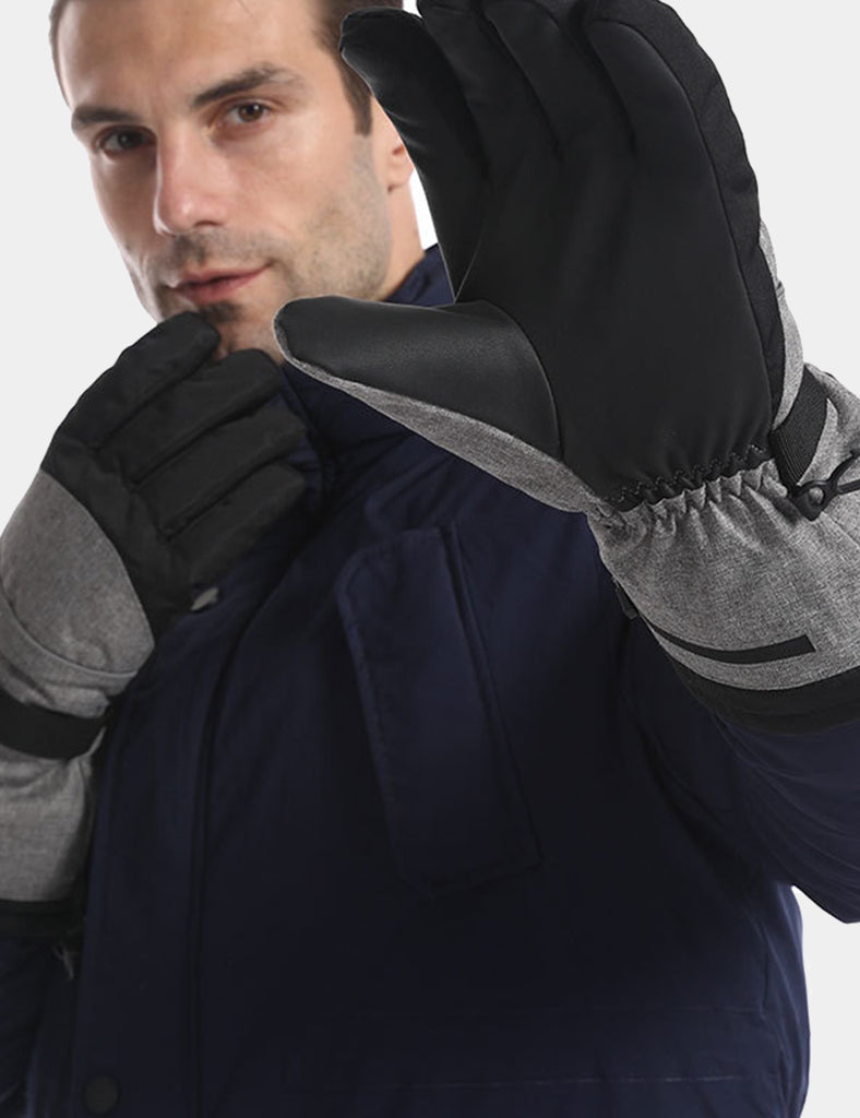 Black and Gray Outdoor Heated Gloves - veneshwear