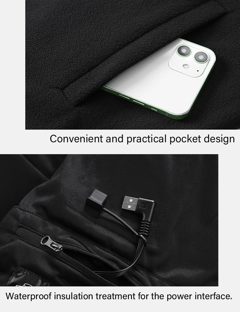 Men's Stand-up Collar Fleece Heating Jacket