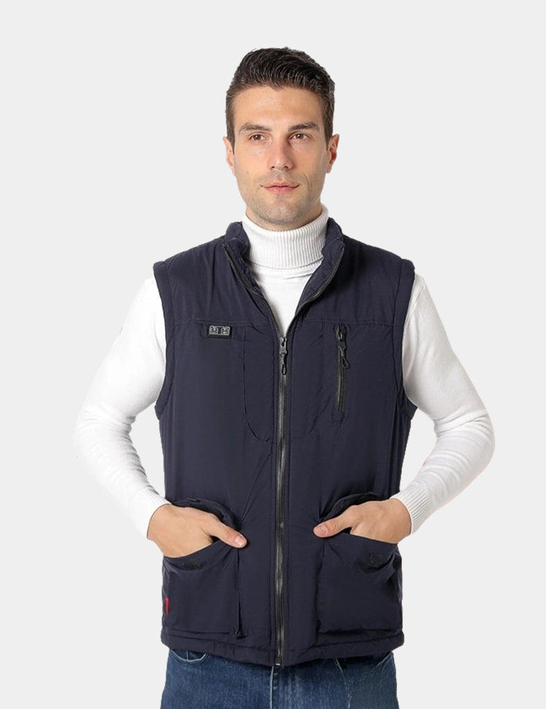 Men's 11-Zone Full-Body Heating Vest - Black/Navy/Green - veneshwear