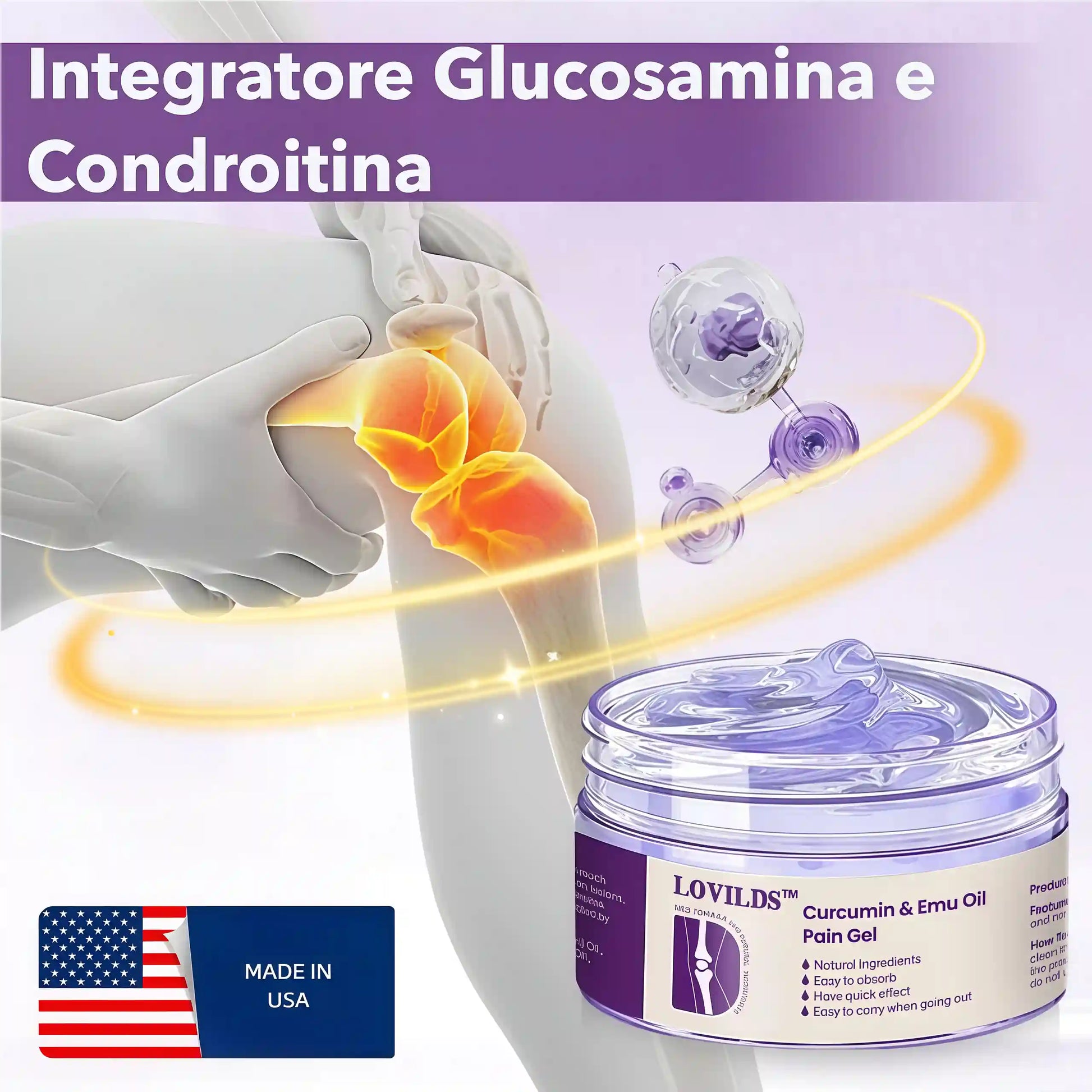 LOVILDS™ Gel al Olio di Emù e Curcumina per il Dolore – 🏥Sviluppato con il Supporto di Esperti Osteopatici Statunitensi