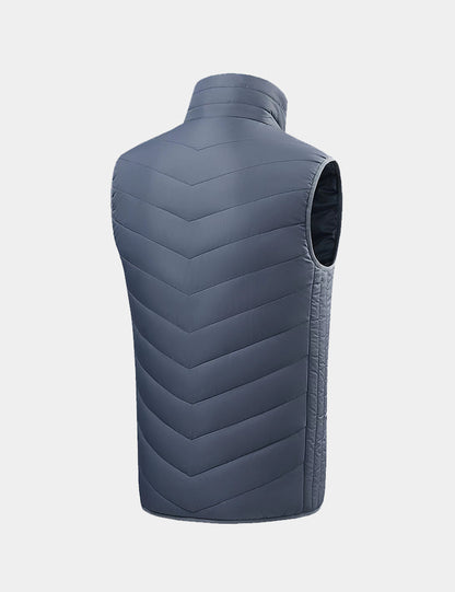 Men's Heated Full-Coverage Vest - Black/Gray/Blue - veneshwear