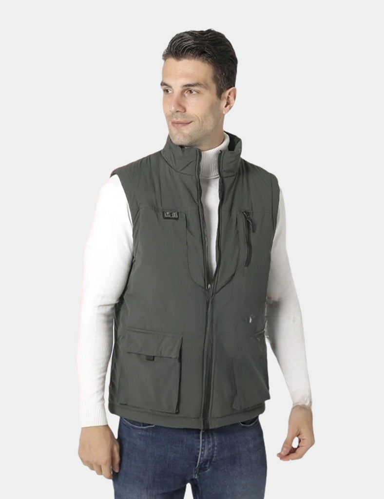 Men's 11-Zone Full-Body Heating Vest - Black/Navy/Green - veneshwear