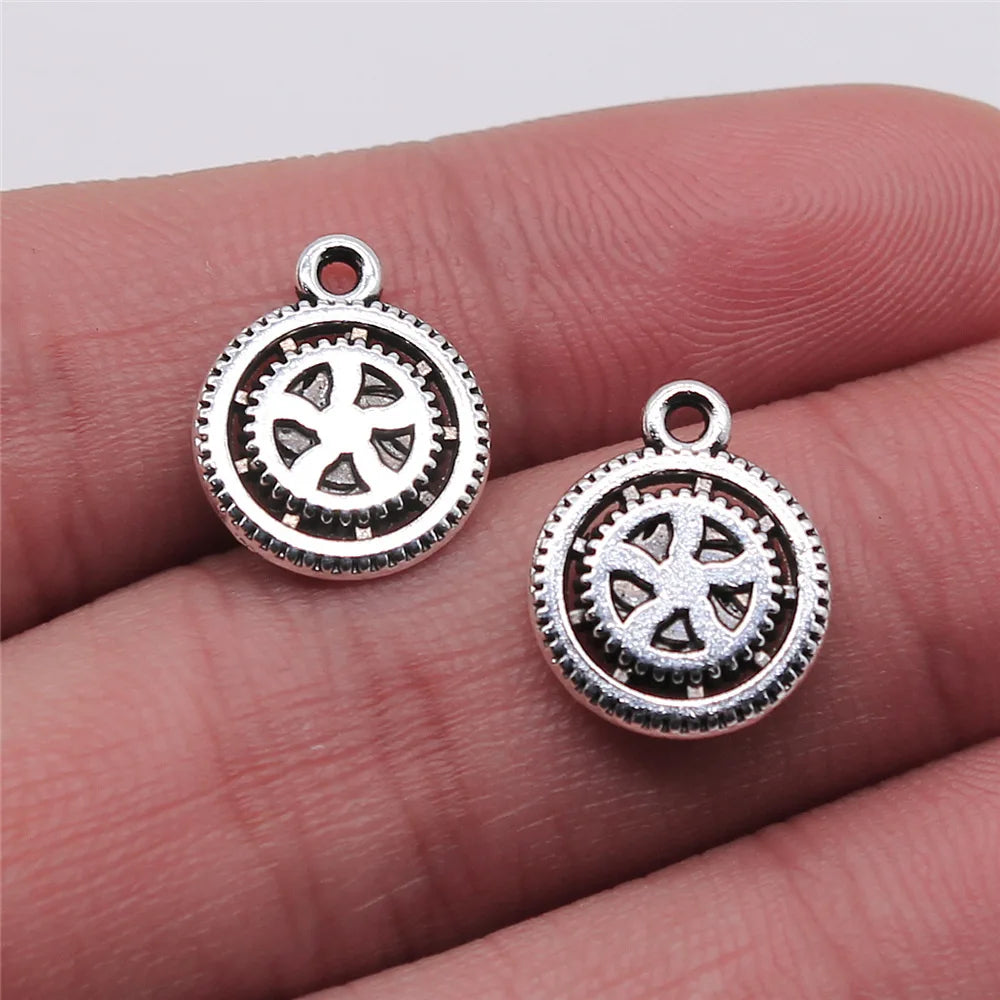 10 Stück Zahnrad-Charms mittlerer Größe für die Schmuckherstellung, mechanische Steampunk-Zahnräder und Zahnräder, DIY-Zubehör