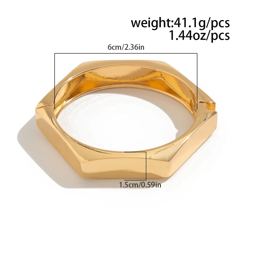 KMVEXO Irregular Geometry Metal Wide Spring Cuff Bangles Vintage Punk Twist Bangle Bracelet For Women Men 2025 Statement Jewelry
