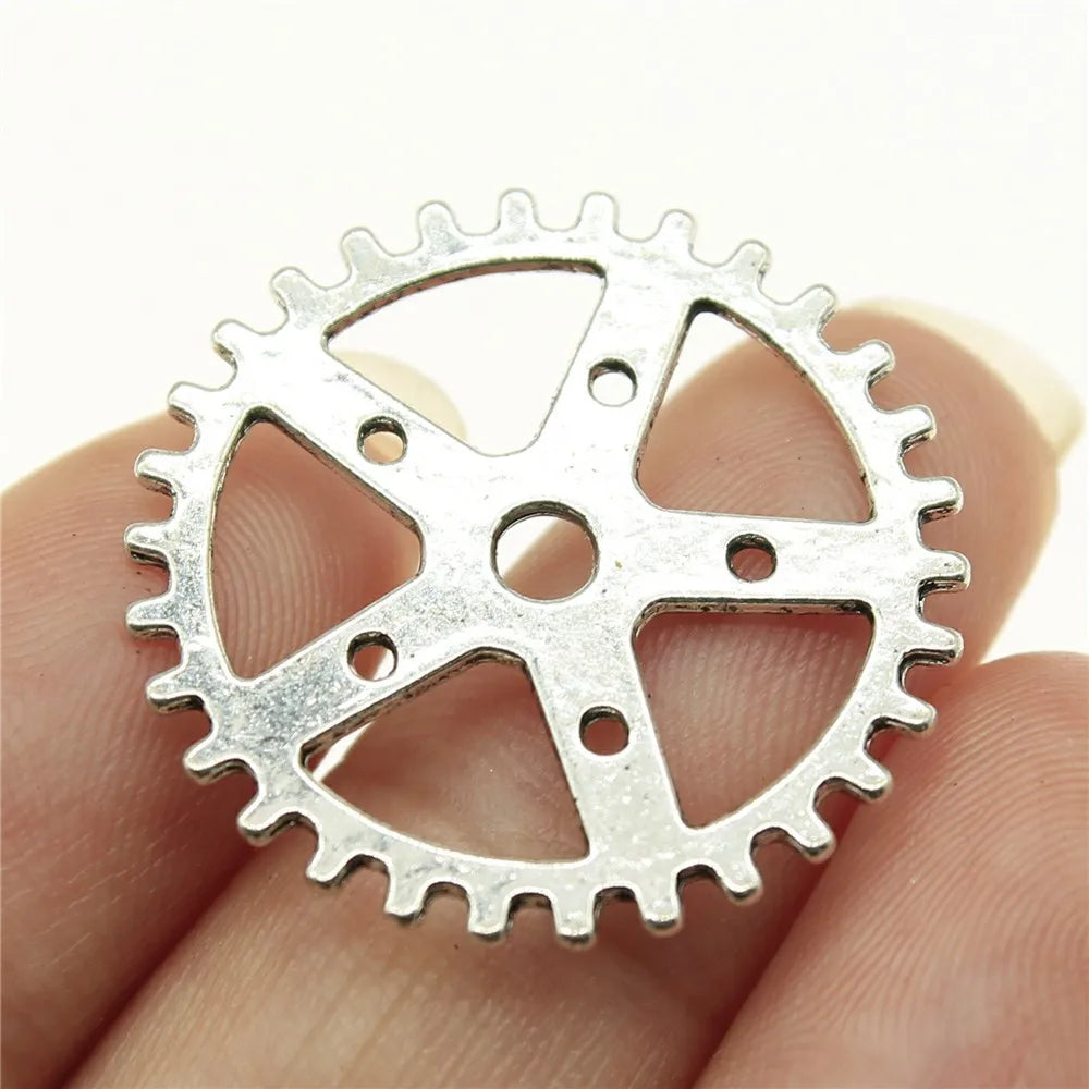 10 Stück Zahnrad-Charms mittlerer Größe für die Schmuckherstellung, mechanische Steampunk-Zahnräder und Zahnräder, DIY-Zubehör