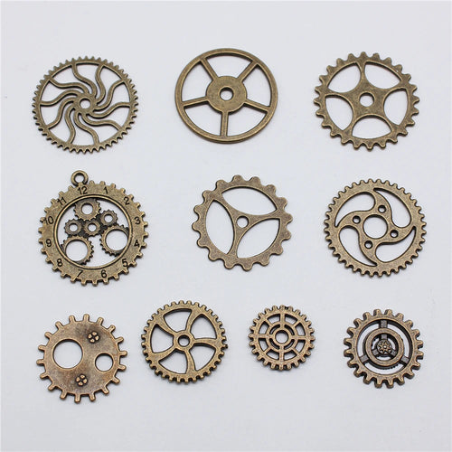10 pezzi di ciondoli a ingranaggio di dimensioni medie per la creazione di gioielli meccanici steampunk ingranaggi e accessori fai da te