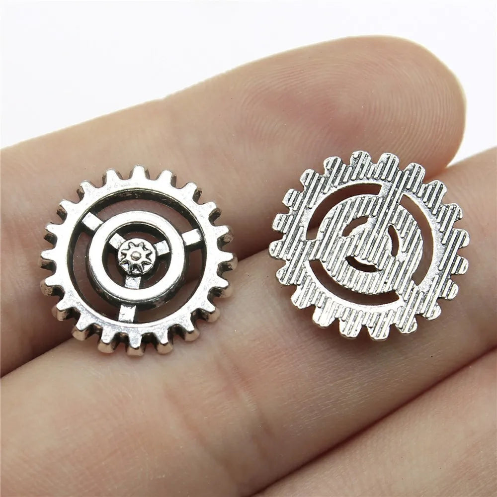 10 Stück Zahnrad-Charms mittlerer Größe für die Schmuckherstellung, mechanische Steampunk-Zahnräder und Zahnräder, DIY-Zubehör