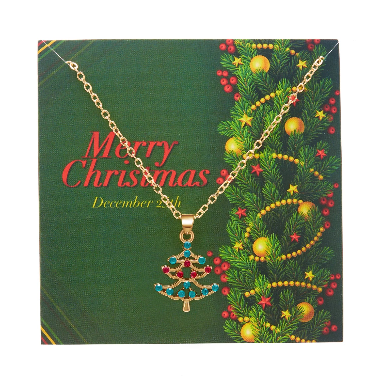 Mode Emaille Weihnachtsbaum Anhänger Halskette für Frauen Zarte Schneeflocke Glocke Halskette Weihnachten Wunsch Karte Schmuck Zubehör