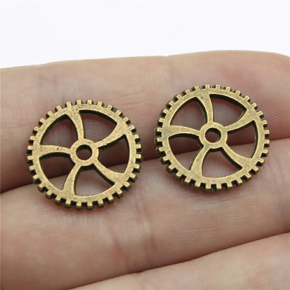 10 Stück Zahnrad-Charms mittlerer Größe für die Schmuckherstellung, mechanische Steampunk-Zahnräder und Zahnräder, DIY-Zubehör