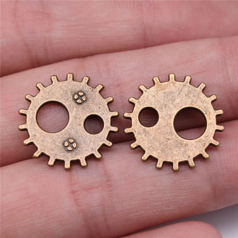 10 Stück Zahnrad-Charms mittlerer Größe für die Schmuckherstellung, mechanische Steampunk-Zahnräder und Zahnräder, DIY-Zubehör