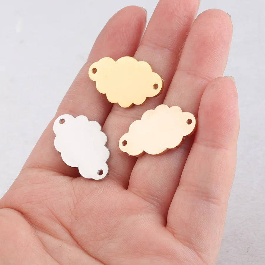 5 Teile/los 15*25mm Wolke Charme Edelstahl Spiegel Poliert Für Halskette DIY Frauen Handgemachten Schmuck Machen