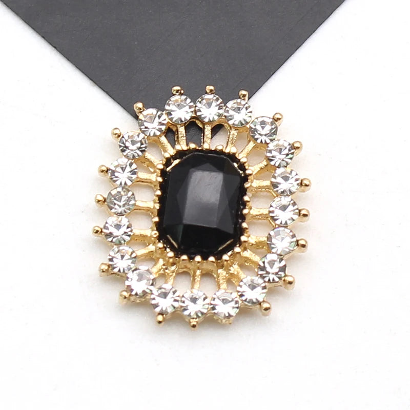 10 Stücke 17*20 MM Rechteckige Strass-Legierung Flache Unterseite Knöpfe DIY Handgefertigte Hochzeitskleid Schleife Kopfbedeckung Dekorative Accessoires