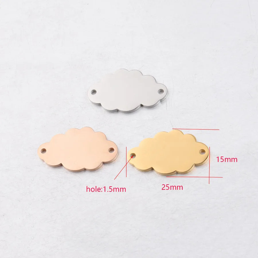5 Teile/los 15*25mm Wolke Charme Edelstahl Spiegel Poliert Für Halskette DIY Frauen Handgemachten Schmuck Machen