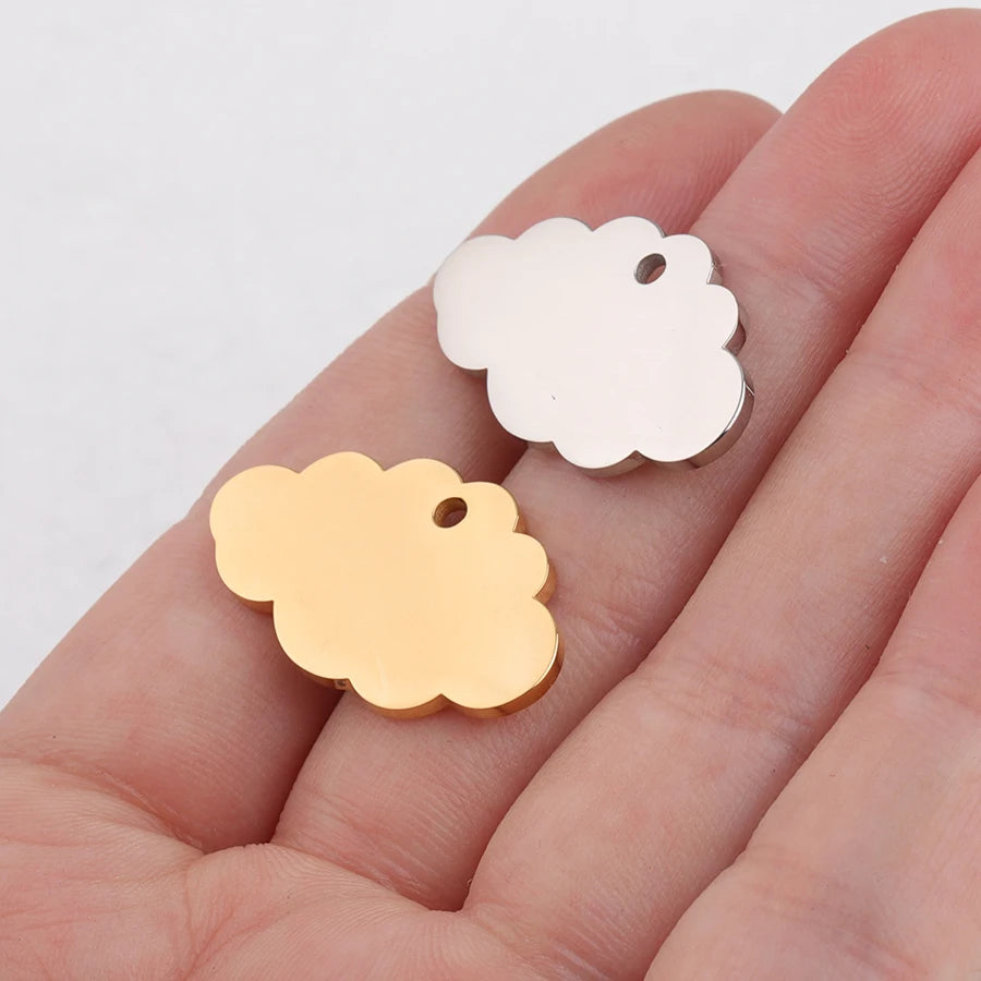 5 Teile/los 15*25mm Wolke Charme Edelstahl Spiegel Poliert Für Halskette DIY Frauen Handgemachten Schmuck Machen